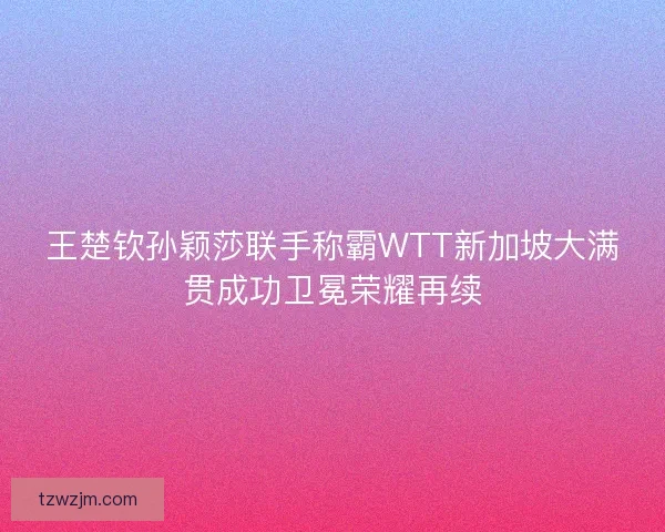 王楚钦孙颖莎联手称霸WTT新加坡大满贯成功卫冕荣耀再续