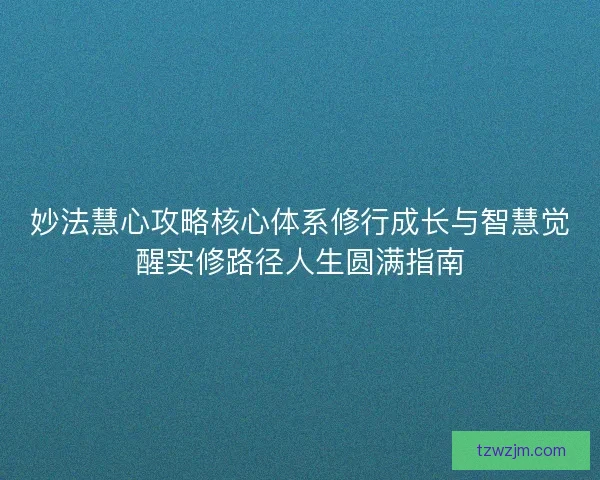 妙法慧心攻略核心体系修行成长与智慧觉醒实修路径人生圆满指南