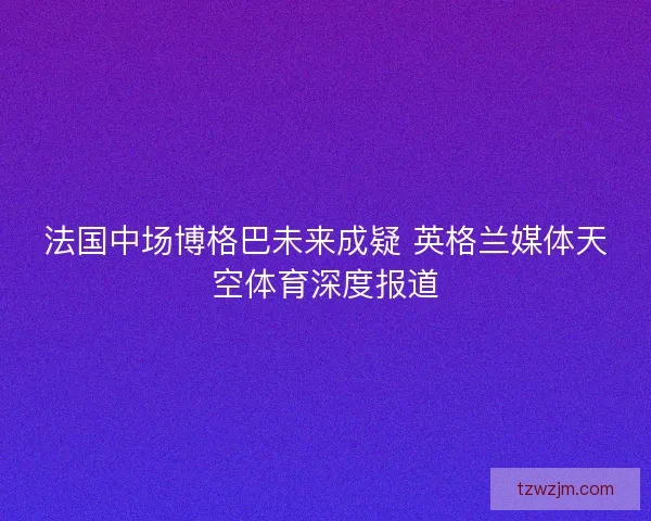 法国中场博格巴未来成疑 英格兰媒体天空体育深度报道